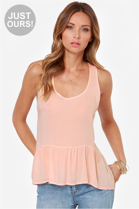Pretty Blush Top Tank Top Ruffle Top 36.00 Lulus