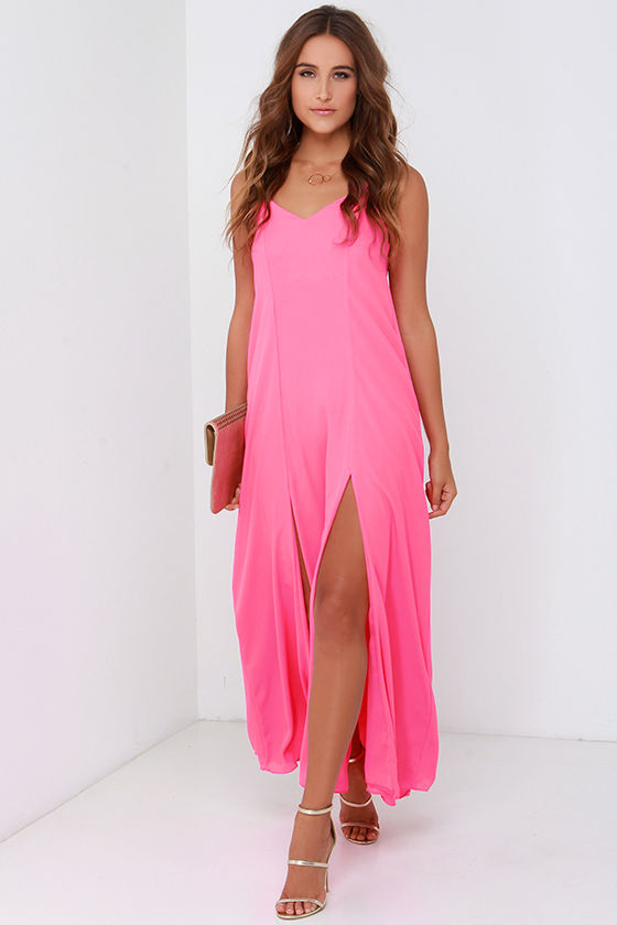 maxi hot pink dress