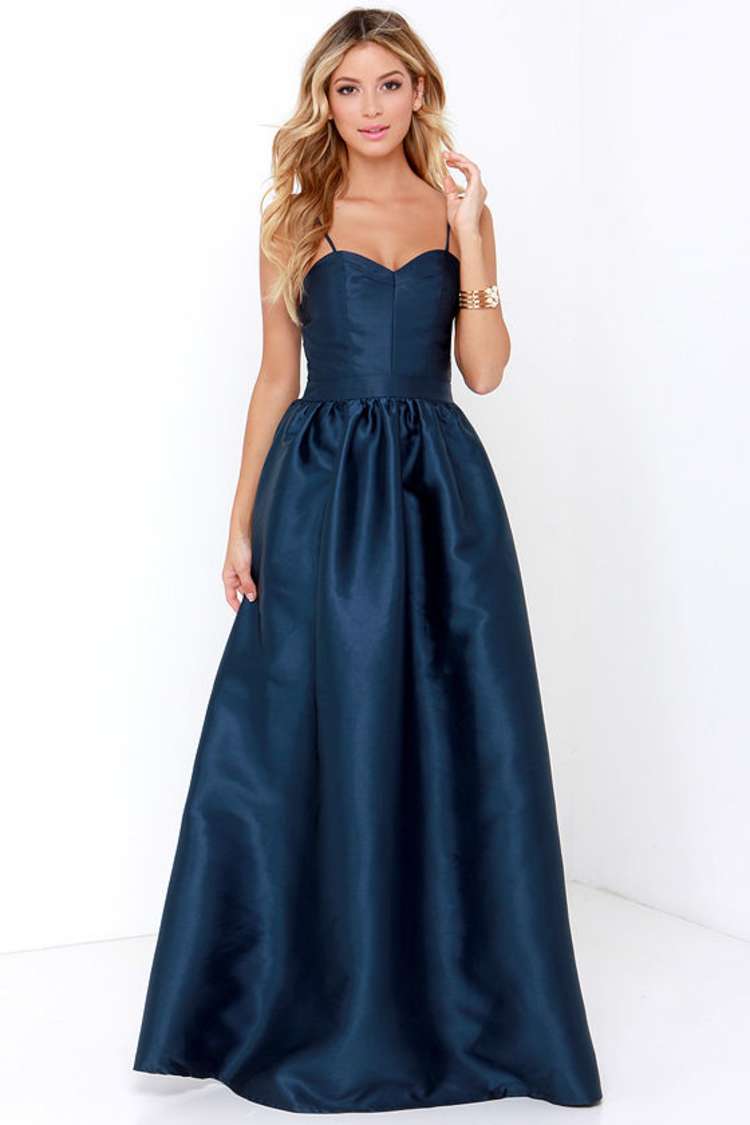 Navy Blue Gown - Maxi Dress - Navy Bridesmaid Dress - Navy Blue Bridesmaid  - $64.00 - Lulus