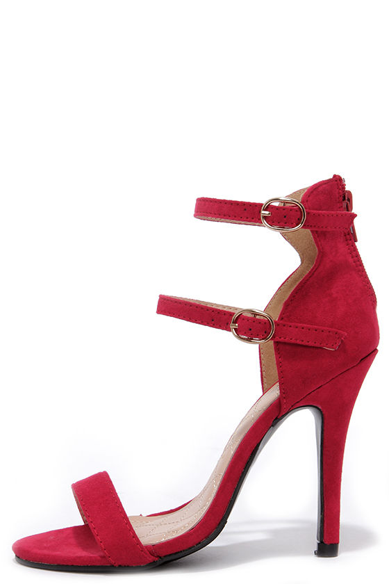 Cute Red Heels Ankle Strap Heels Dress Sandals 31.00 Lulus