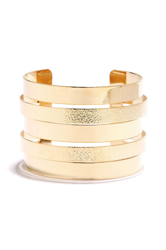 Cute Gold Bracelet Gold Bangle Clutch Bracelet 11.00 Lulus