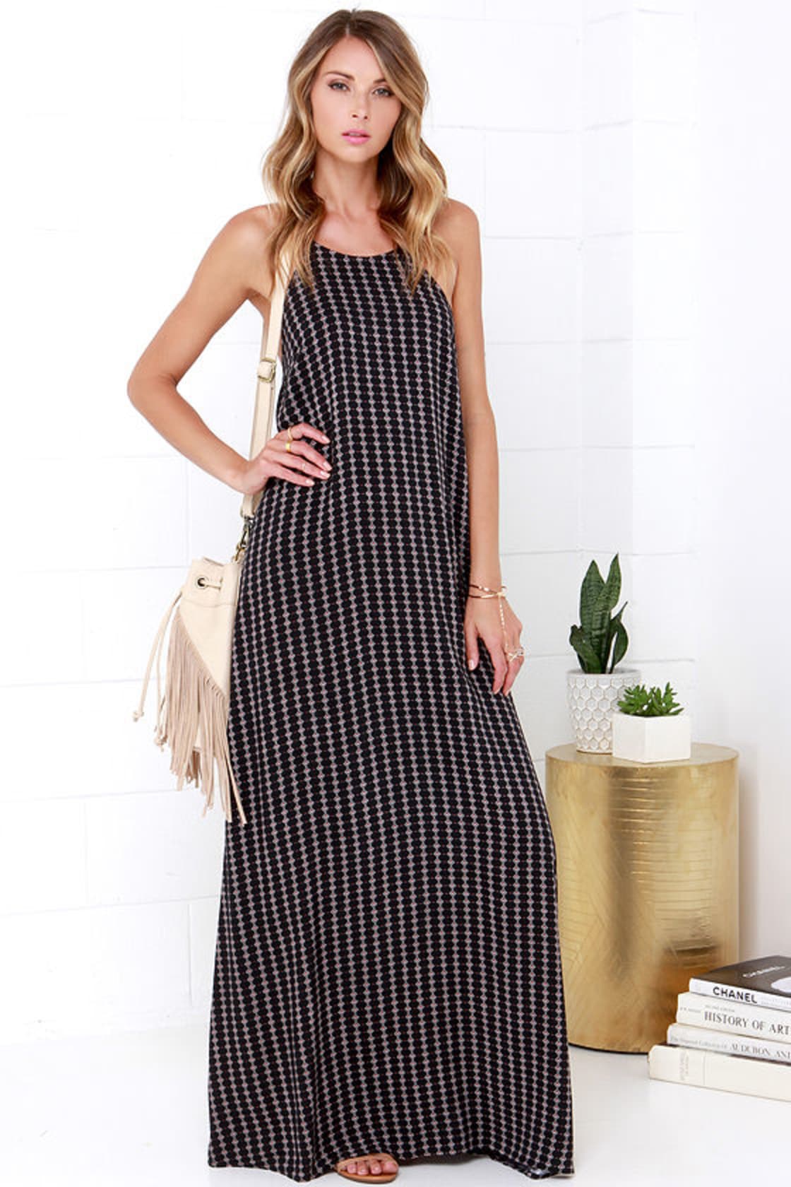 Boho Maxi Dress - Black Print Dress - Halter Maxi Dress - $48.00 - Lulus