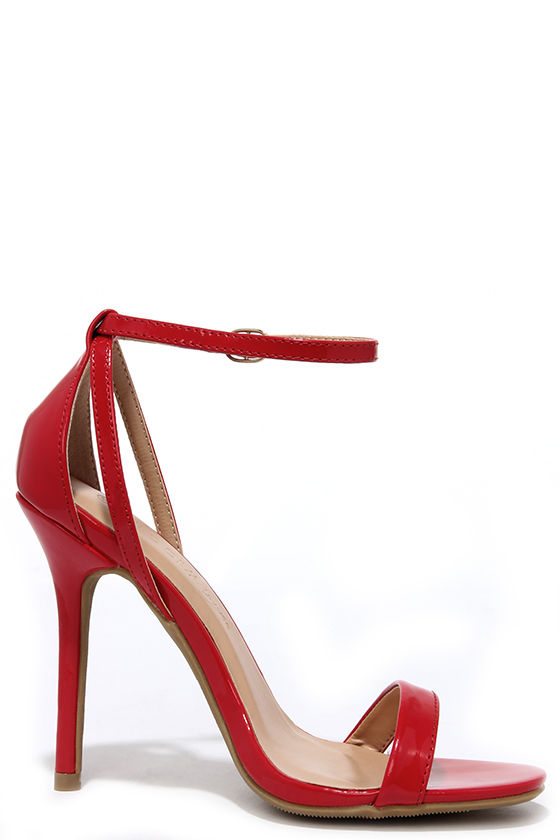 Cute Red Heels - Ankle Strap Heels - $22.00
