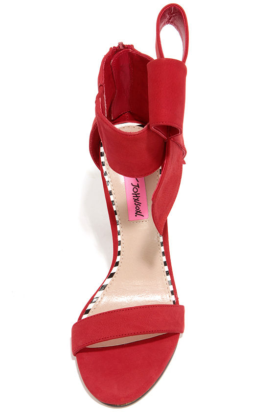 Cute Red Heels - High Heel Sandals - Bow Heels - $129.00