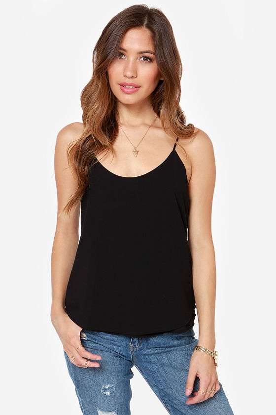 Lucy Love Go To Tank - Black Top - Tank Top - $28.00
