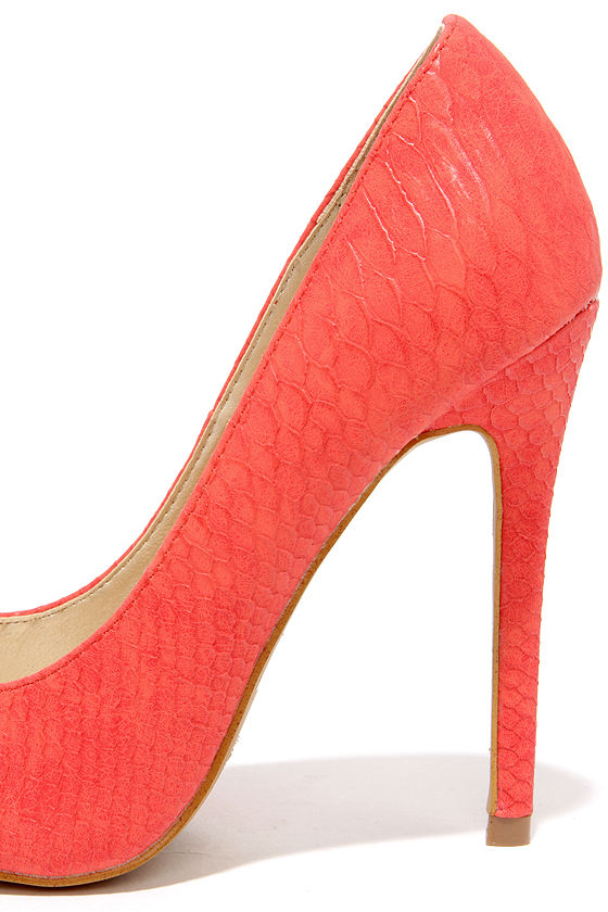coral colored pumps