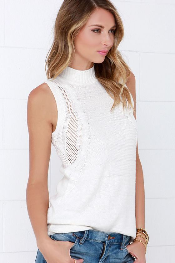 RVCA Down Low Top - Sweater Top - Sleeveless Knit Top - $60.00