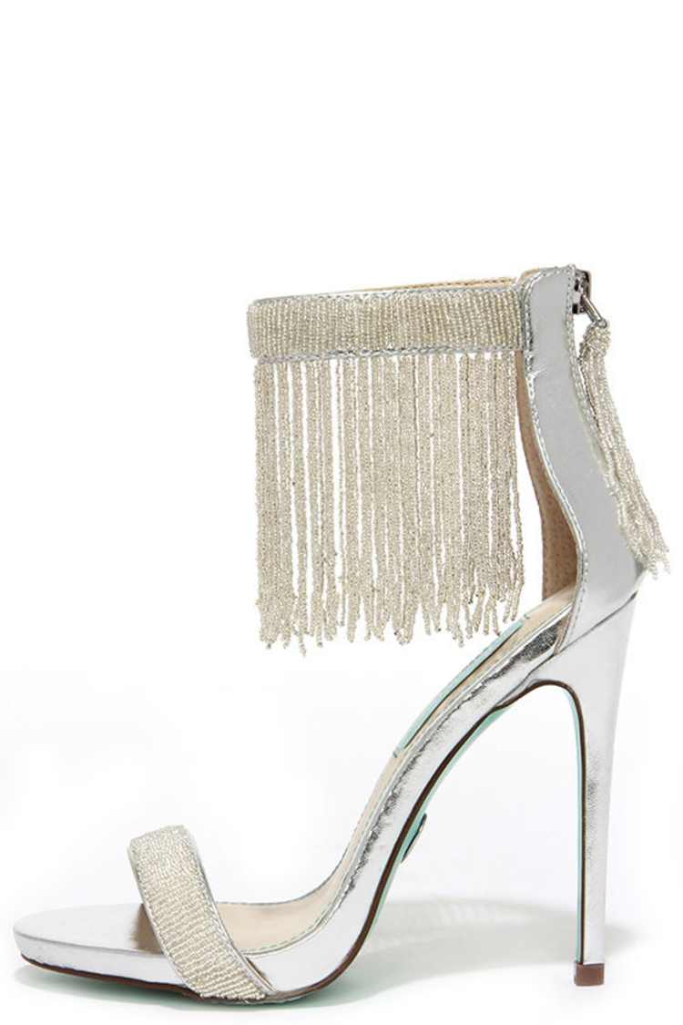 Pretty Silver Heels - Beaded Heels - Dress Sandals - $149.00 - Lulus Pretty Silver Heels - Beaded Heels - Dress Sandals - $149.00 - Lulus