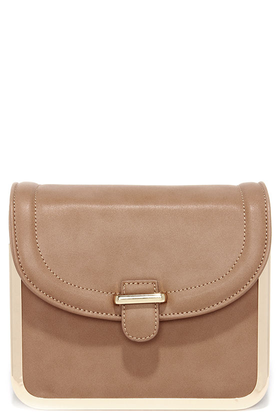 Chic Light Brown Purse Brown and Gold Purse Crossbody Purse 48.00