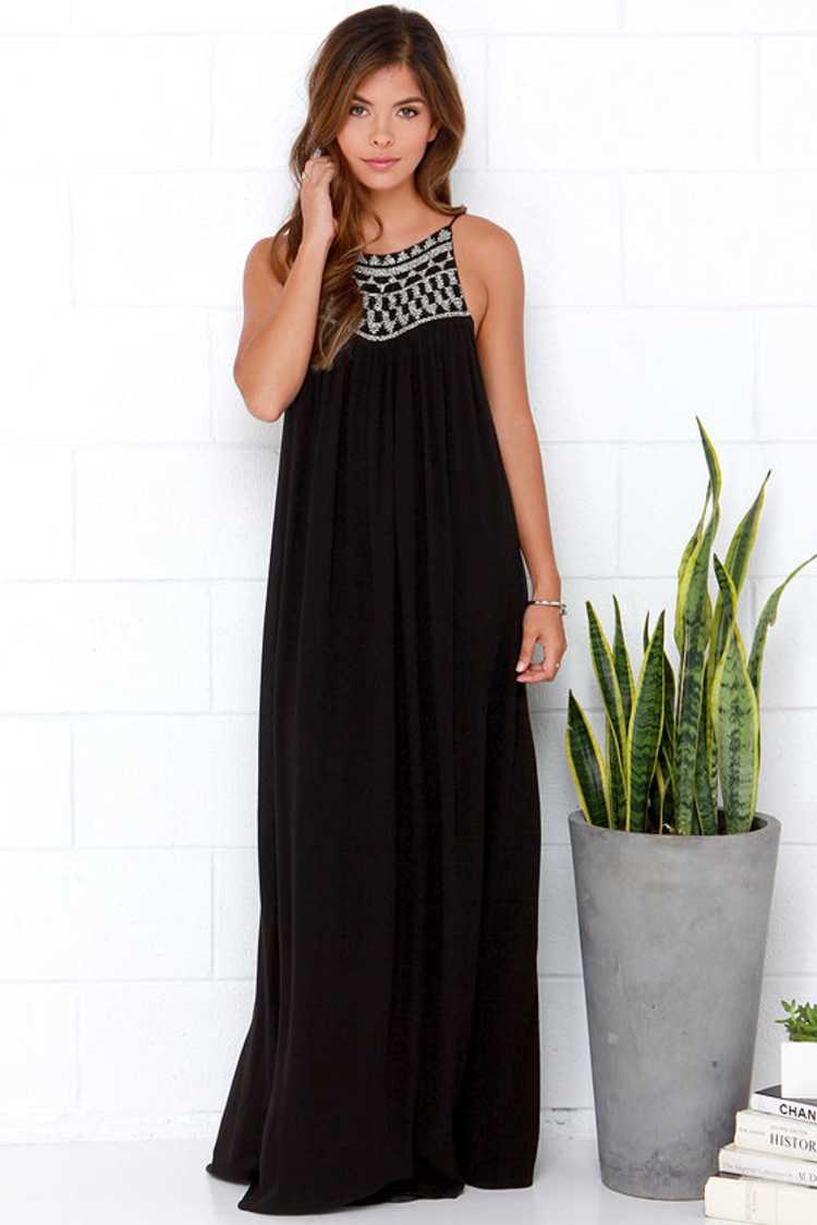 amuse society black dress Amuse Society Check Me Out Woven Midi Dress main image 1