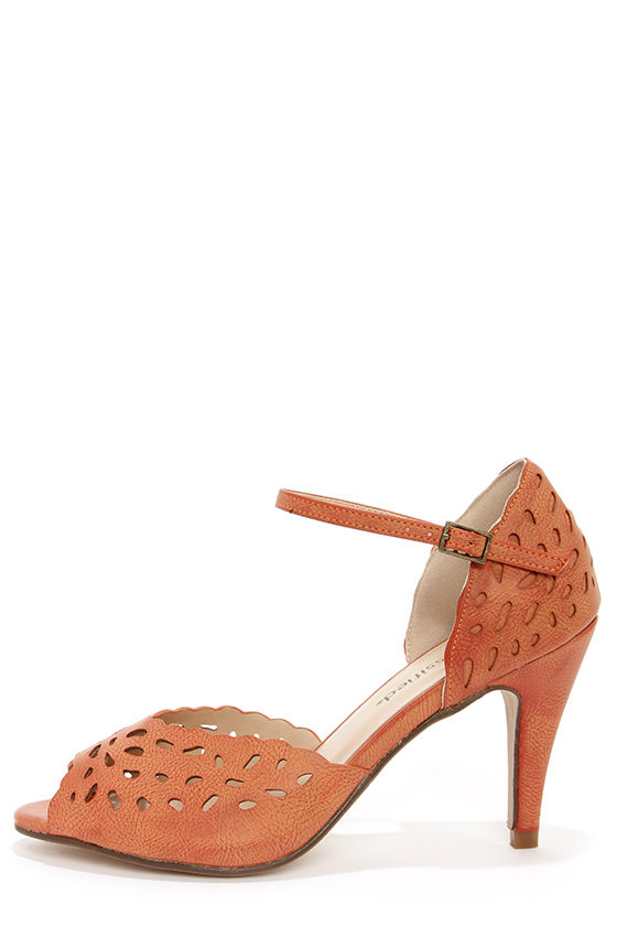 pretty little thing orange heels