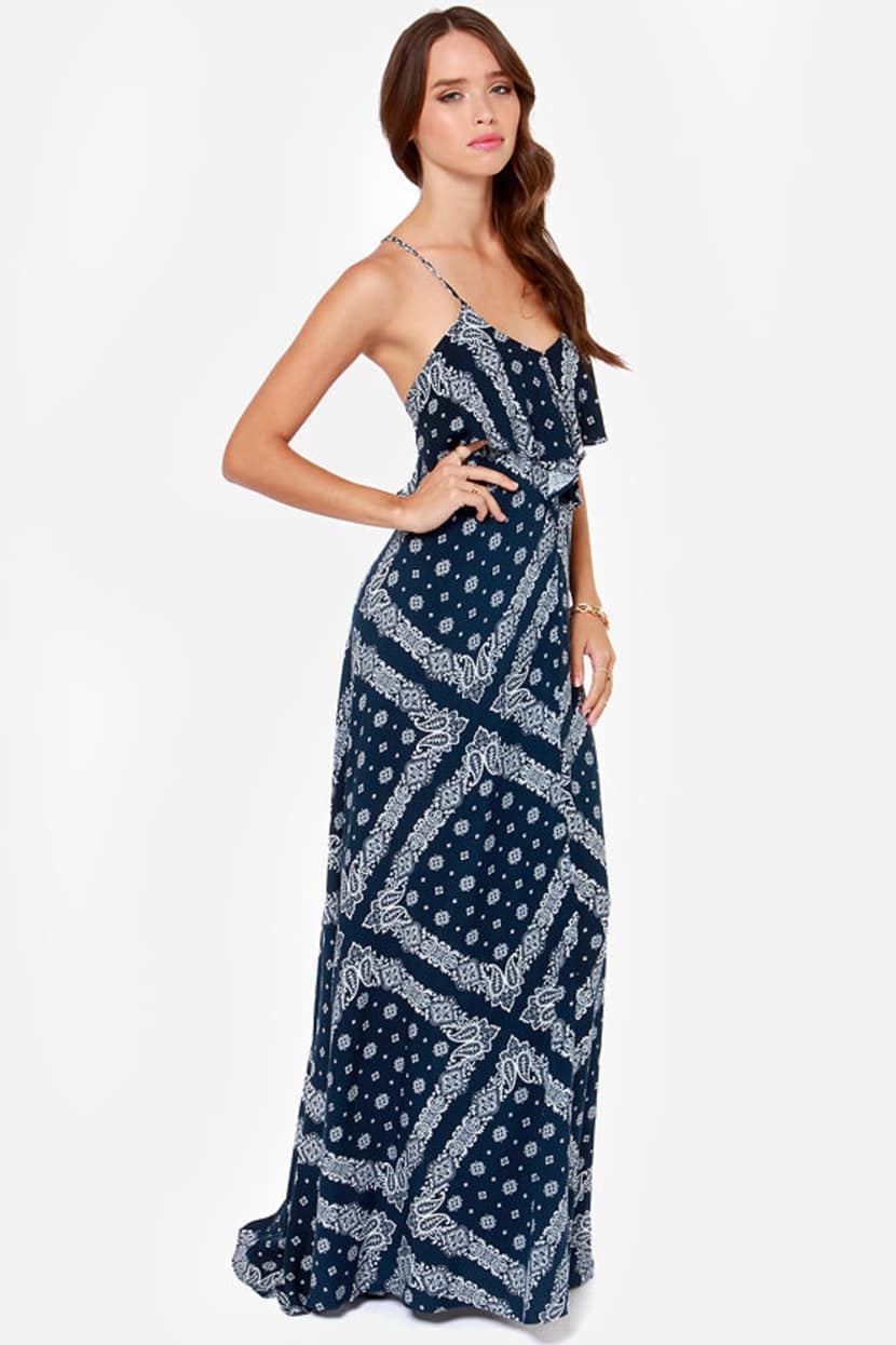 blue formal dress maxi Long Corset Print Prom & Formal Dress – The Dress Outlet