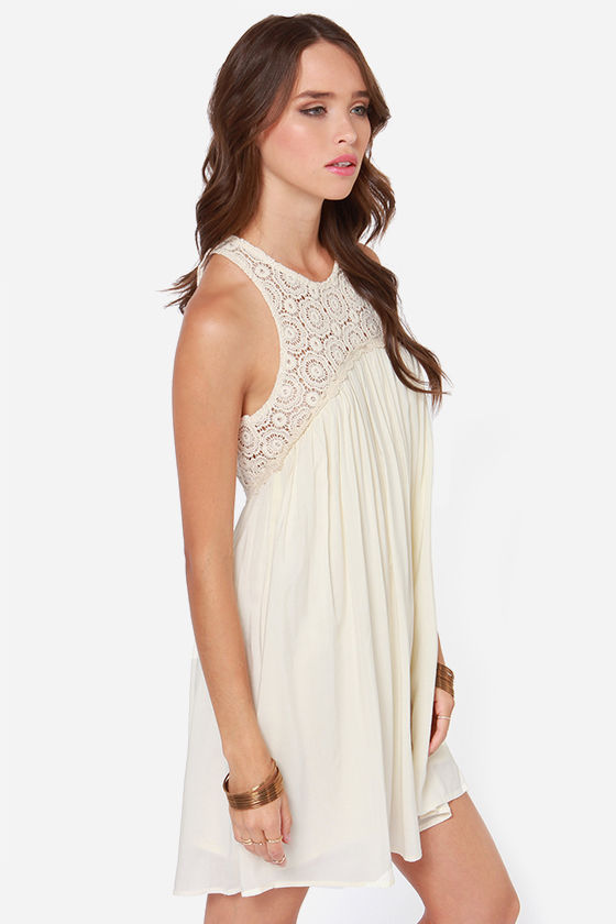 Cute Cream Dress - Crochet Dress - Lace Dress - $42.00