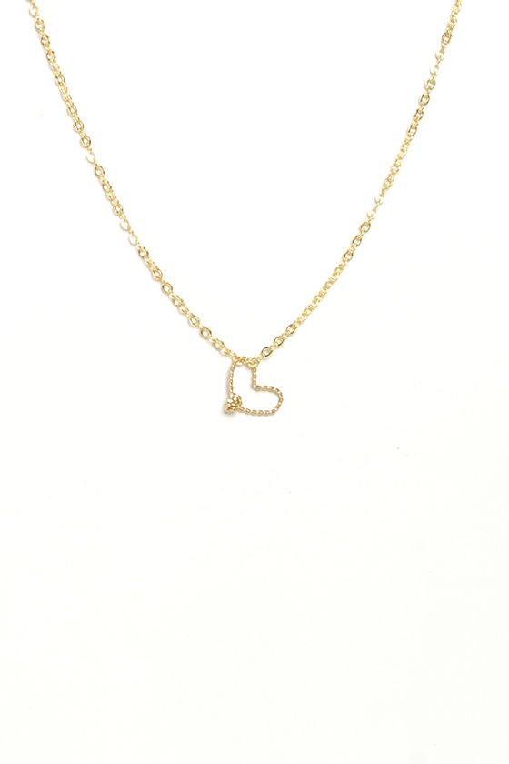 Heart School Confidential Handmade Gold Heart Necklace