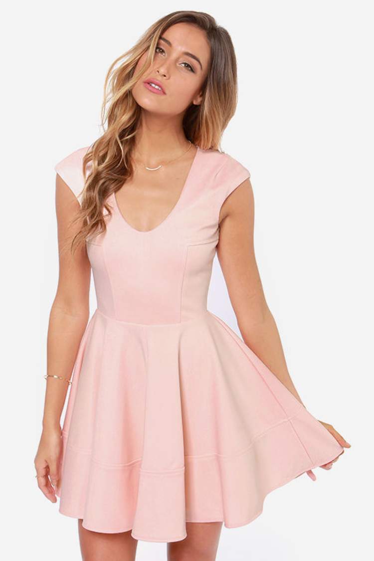 lulus peach skater dress Cute Peach Dress - Skater Dress - Racerback Dress - Fun Dress