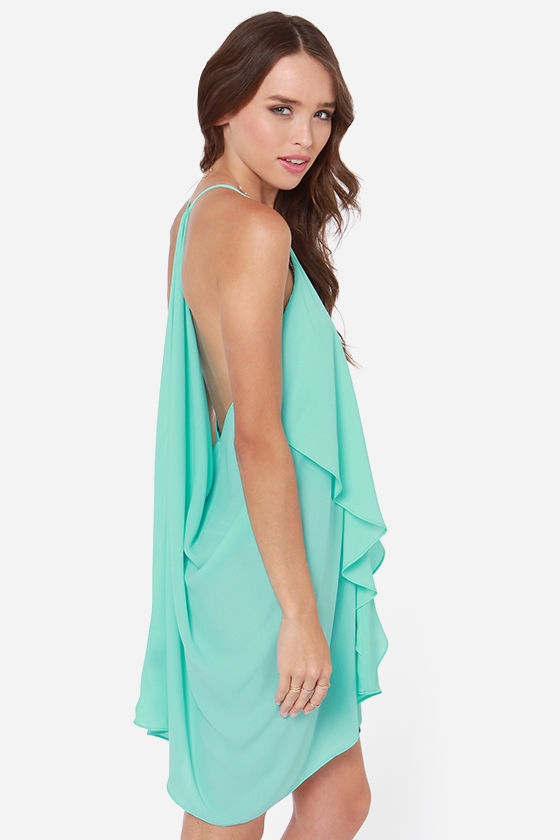 Sexy Turquoise Dress - Tiered Dress - T Strap Back - $47.00