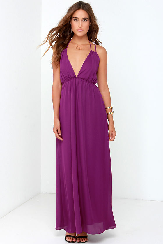 Gave Her Pause Purple Maxi Dress