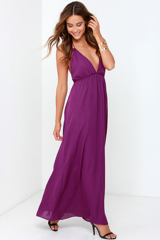Gave Her Pause Purple Maxi Dress