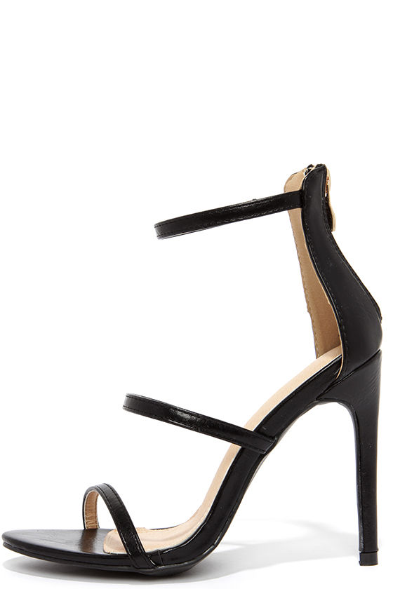 Three Love Black Dress Sandals
