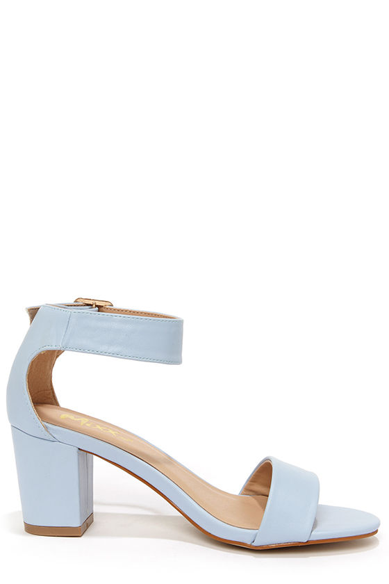 Cute Blue Sandals Blue Heels Ankle Strap Sandals 41.00