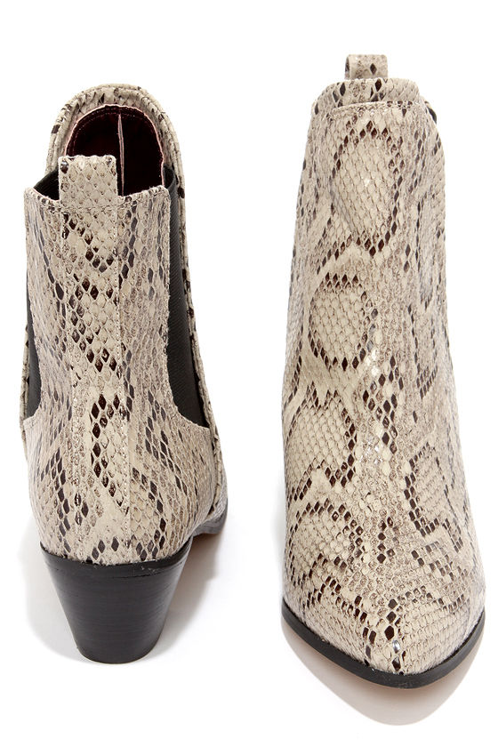 cute snakeskin booties