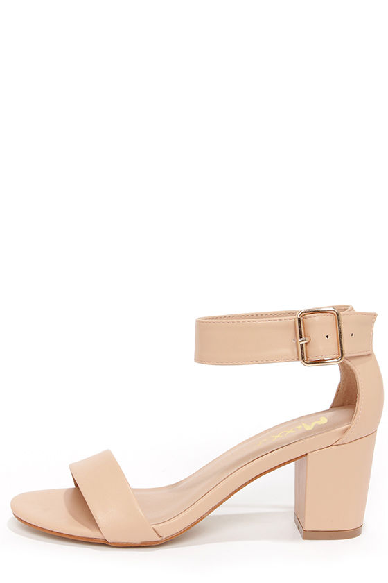 nude ankle strap sandals