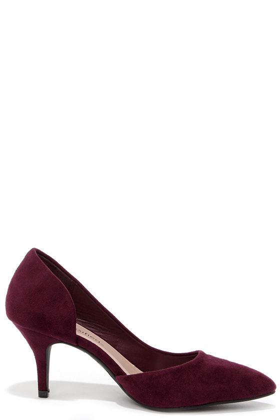 Burgundy Heel - D'Orsay Pumps - Kitten Heels - $25.00 - Lulus
