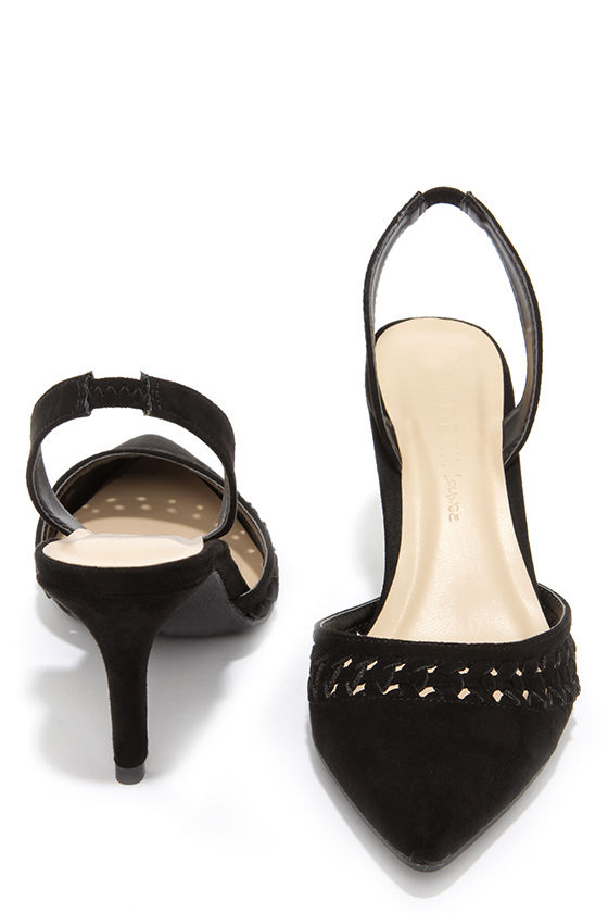 Cute Black Heels - Slingback Heels - Kitten Heels - $25.00