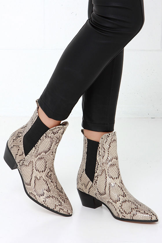snakeskin chelsea boots womens