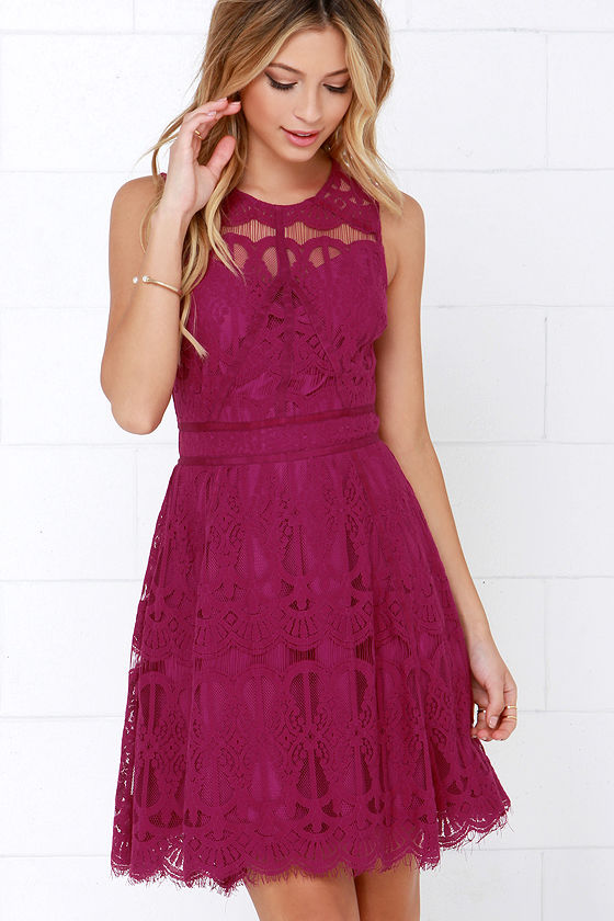 magenta color gown
