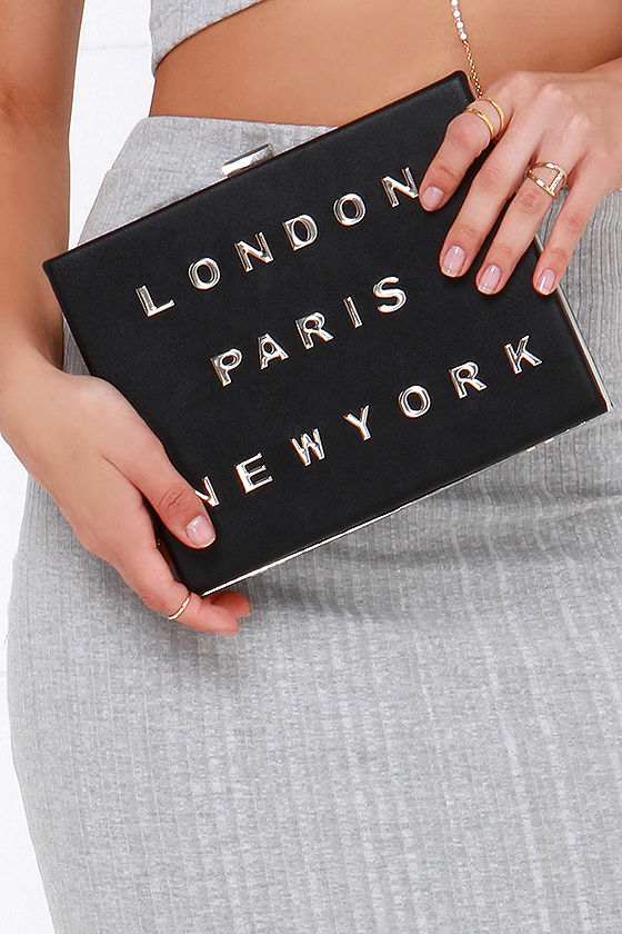 Chic Black Clutch Vegan Leather Clutch Box Clutch 44.00 Lulus