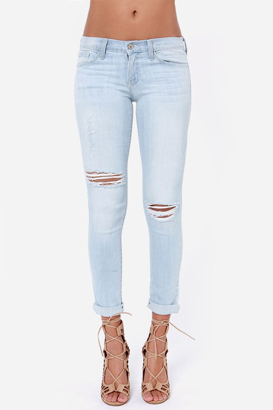 cute light wash ripped jeans