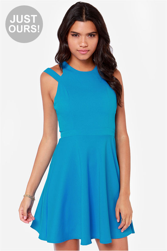 Cute Blue Dress - Skater Dress - Fit and Flare Dress - $45.00 - Lulus