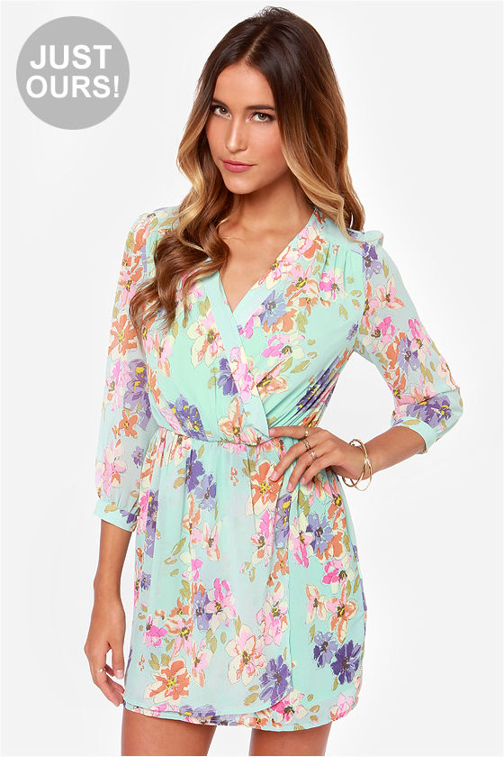 mint wrap dress
