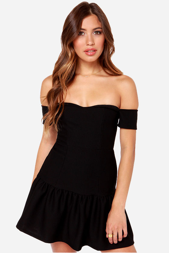 Sexy Black Dress - Off-the-Shoulder Dress - $47.00 - Lulus