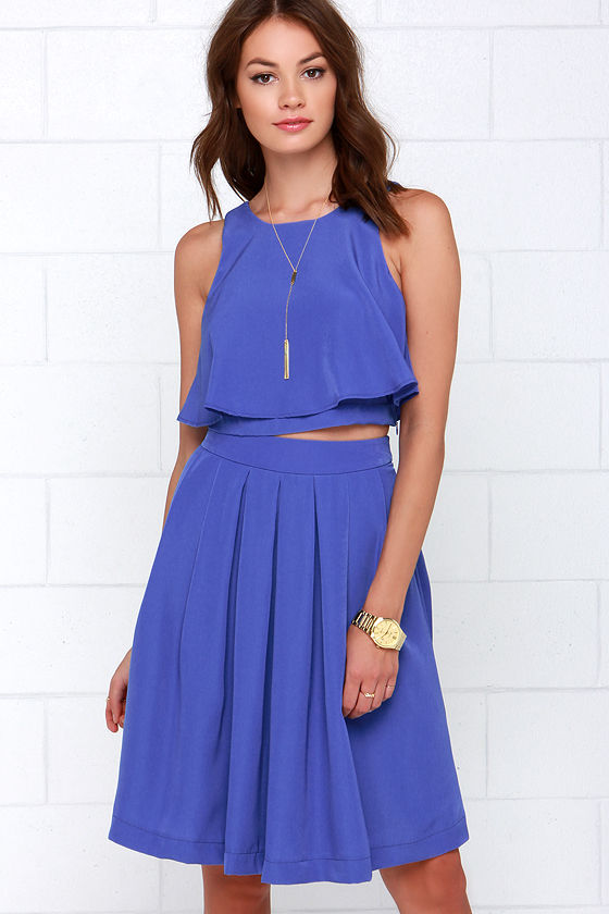Blue Dress - Two-Piece Dress - Midi Dress - $78.00 - Lulus