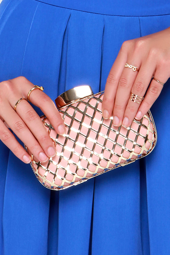 Perfect 3 Pocket Clutch Blush