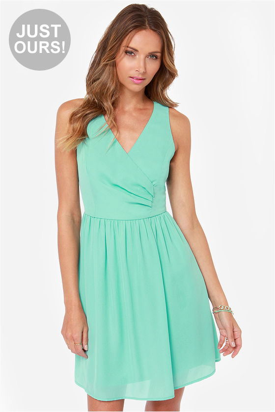 LULUS Exclusive Tuck and Cover Mint Dress