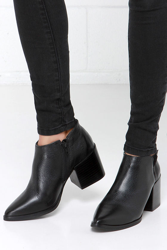 pointed black bootie