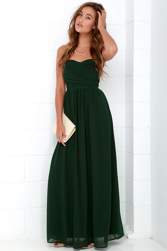 Dark Green Maxi Dress main image 1