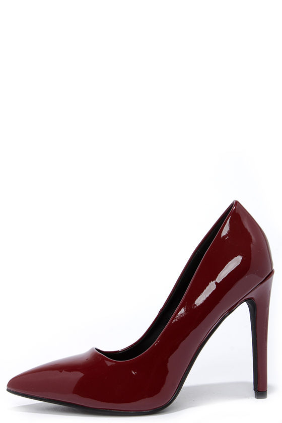 leather burgundy pumps