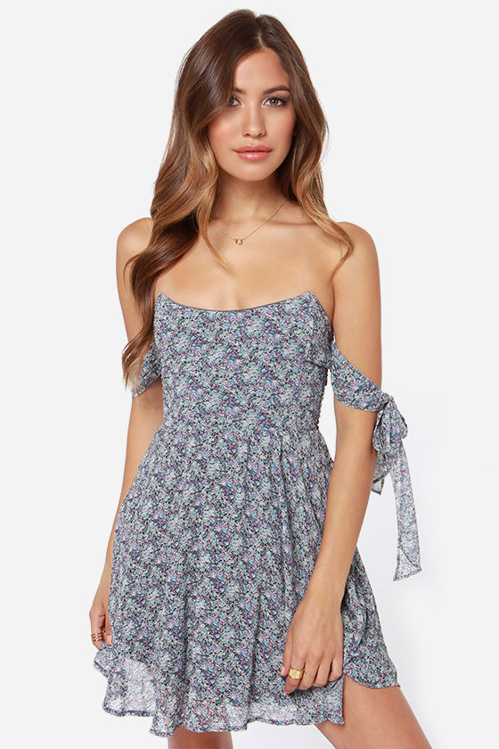 For Love Lemons Kiss Me Dress Strapless Dress Floral Print Dress 183 00 Lulus