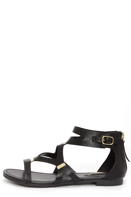 Cute Gladiator Sandals - Black Sandals - $22.00 - Lulus