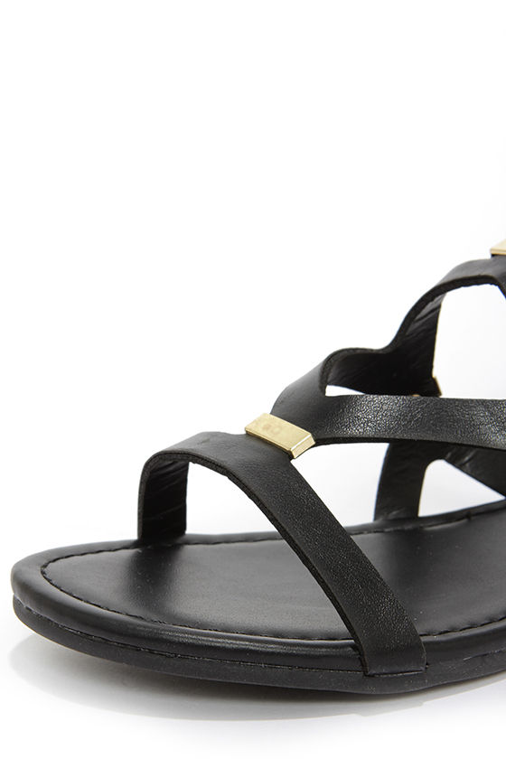 Cute Gladiator Sandals - Black Sandals - $22.00