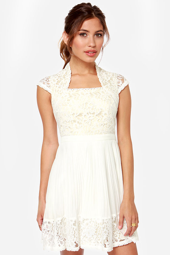 Pretty Ivory Dress - Lace Dress - White Dress - $84.00 - Lulus