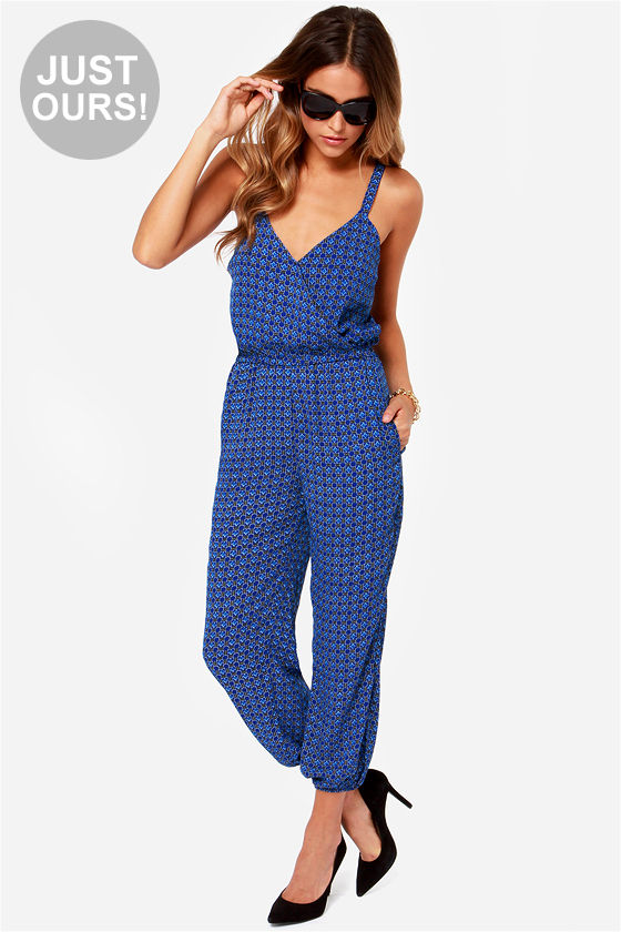 Cute Blue Jumpsuit - Print Jumpsuit - $49.00 - Lulus