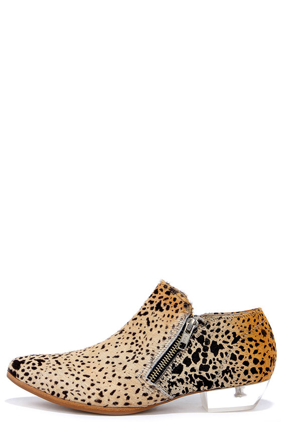 Matisse Epic Leopard Pony Fur and Lucite Booties