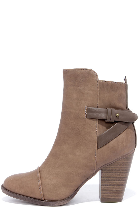Swoon Walker Beige High Heel Ankle Boots 1