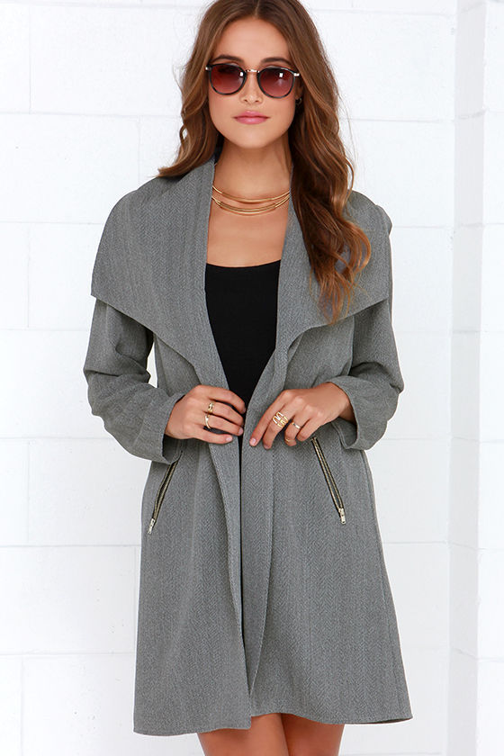 Grey Jacket Oversized Jacket Lightweight Coat 68.00 Lulus