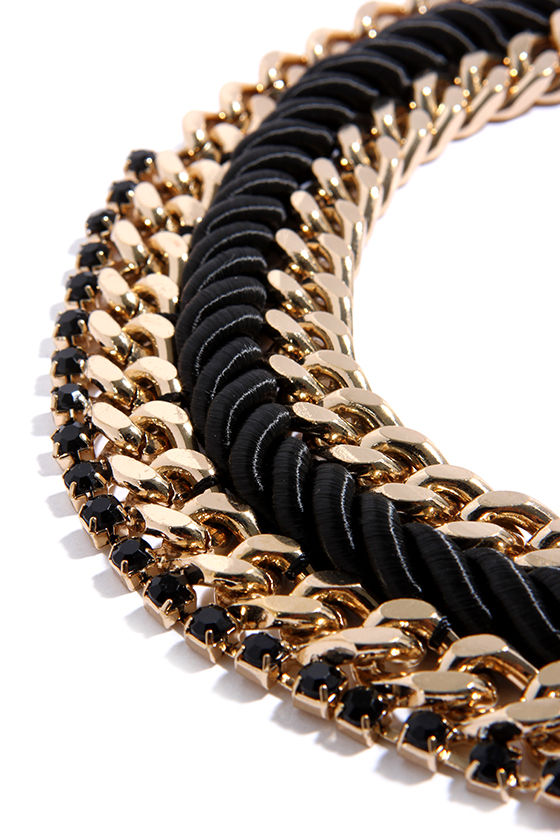 Chic Black and Gold Necklace - Chain Necklace - Rope Necklace - $22.00